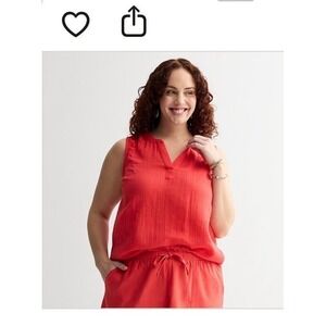 #67 Sleeveless 4X NWT Gauze Top